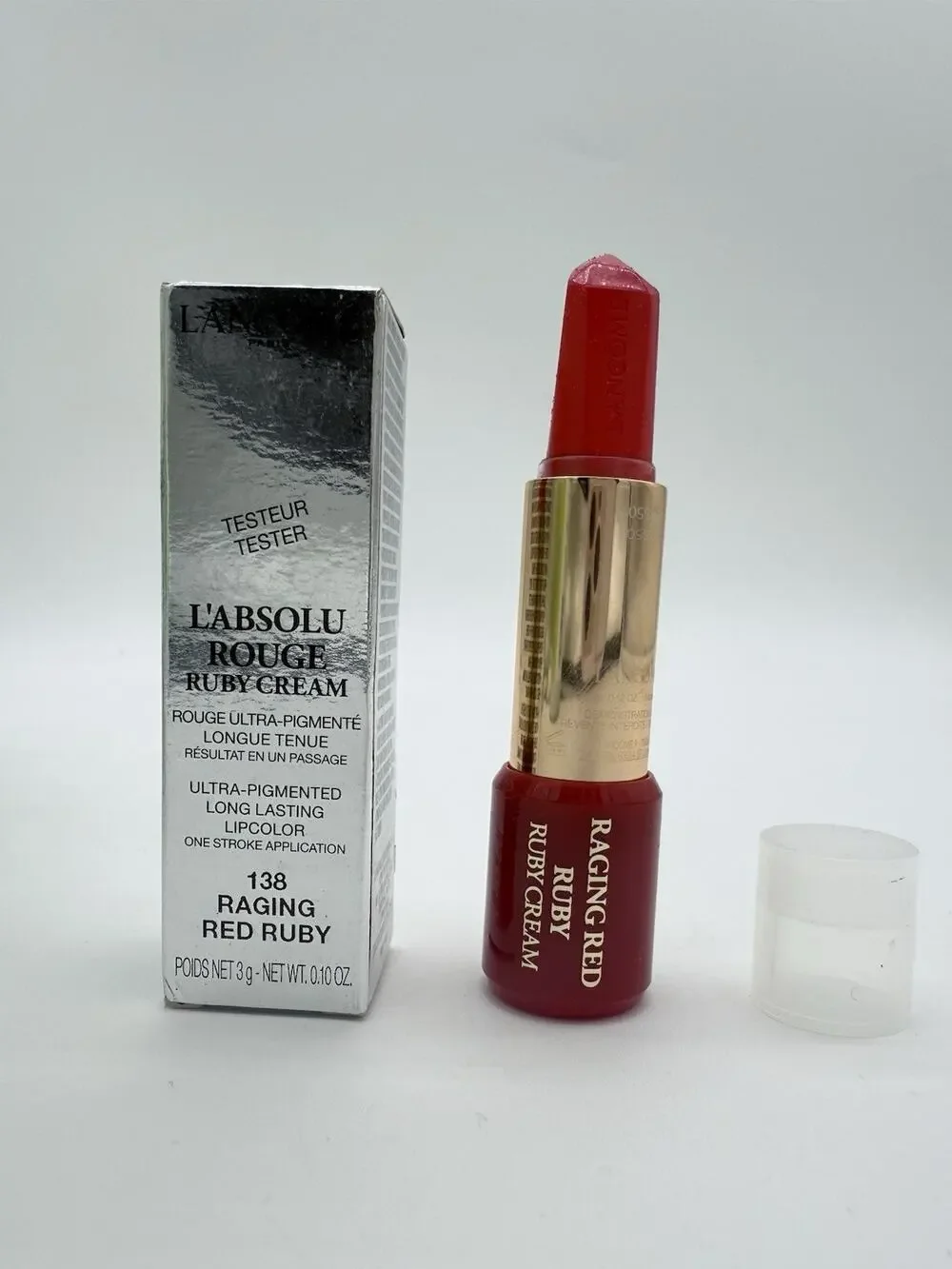 Lancome L'Absolu Rouge Ruby Cream Lipstick 138 Raging Red Ruby 3g / .1oz